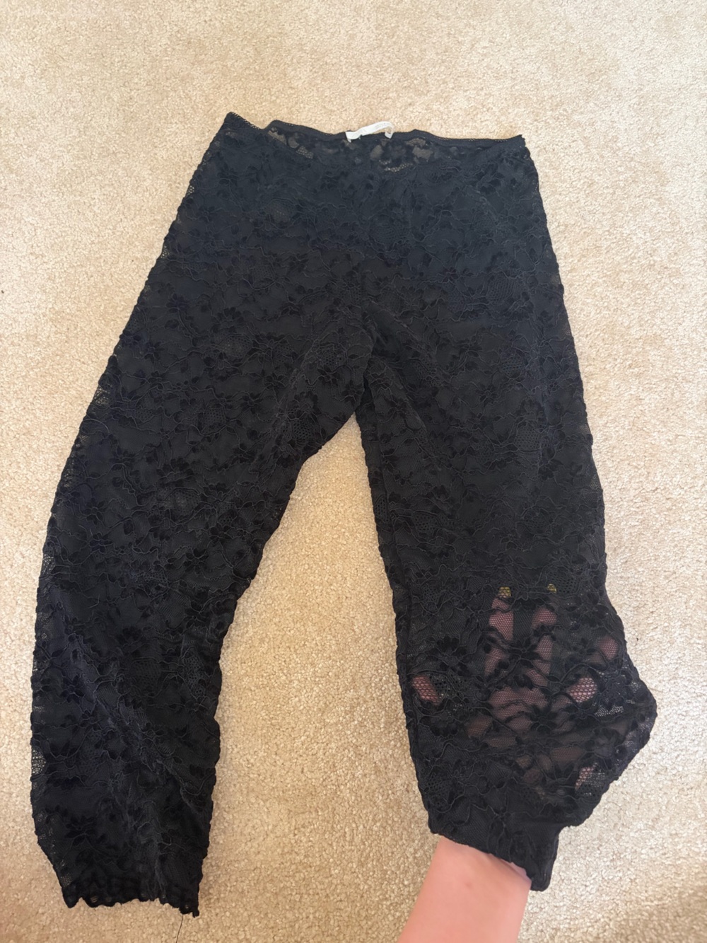 Sheer Black Lace Capris